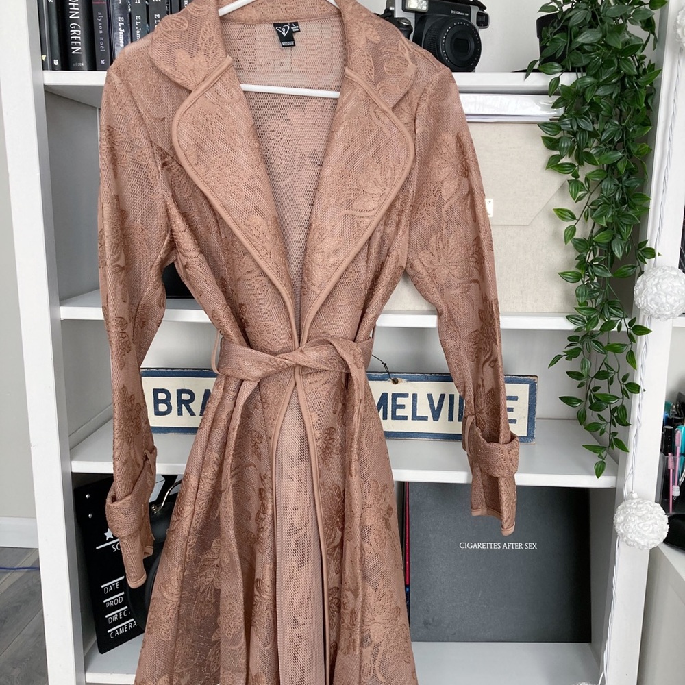 Windsor Elegant Rose Gold Coat Tie Robe Outerwear